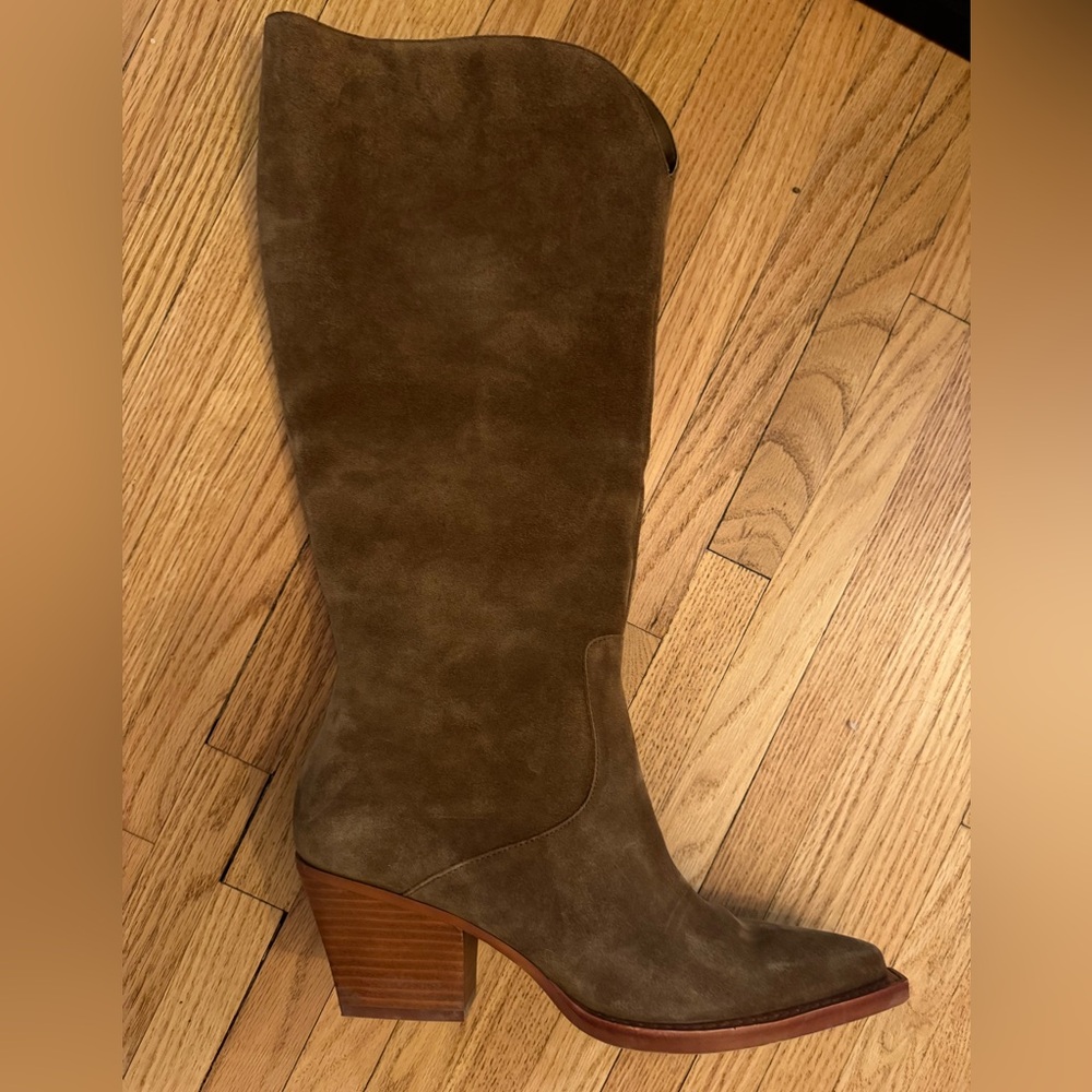 Dolce Vita Wide Calf Suede Boots Brown